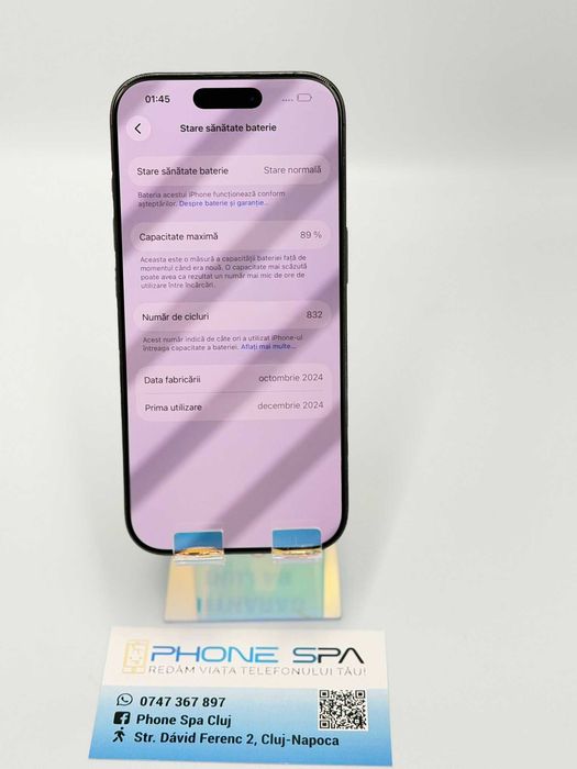 iPhone 16 Pro 128GB 89%- Din magazin,cu garantie! RATE TBI !