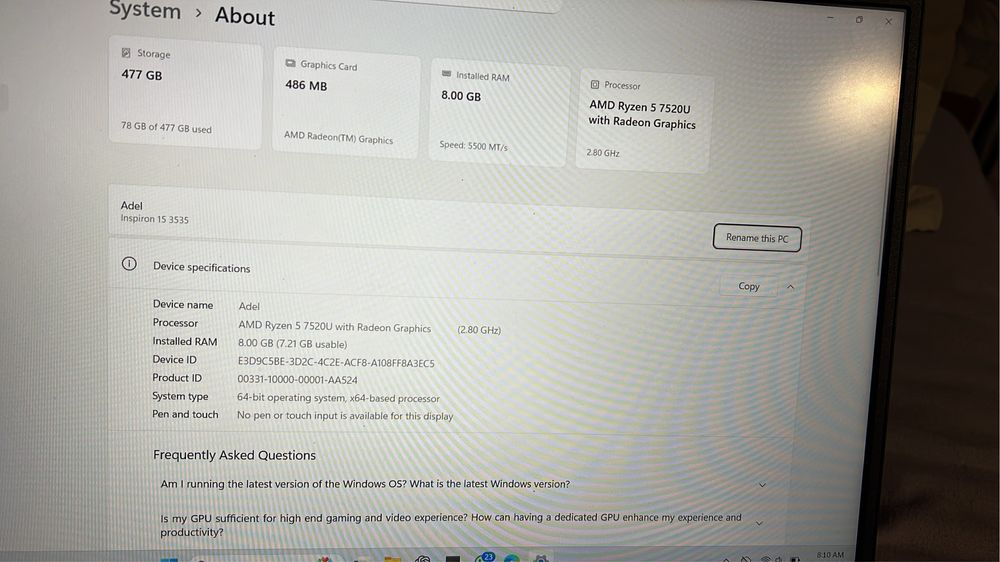 Делл инспирон  ново