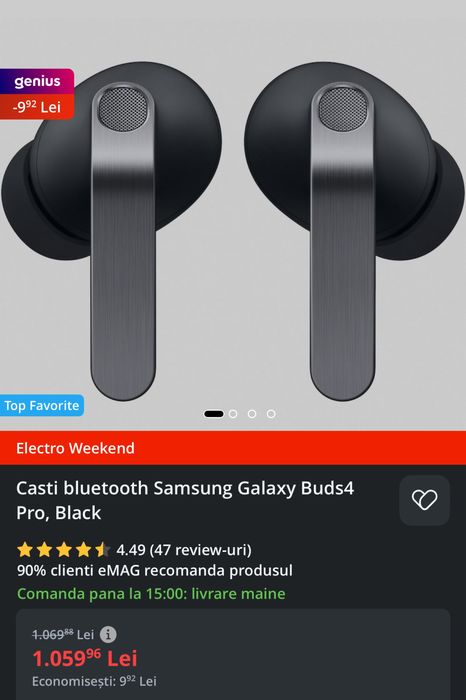 Casti bluetooth Samsung Galaxy Buds 4 PRO