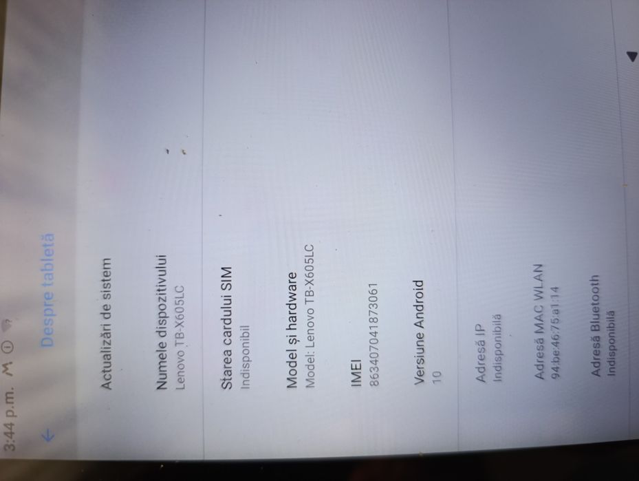 Vand Tableta Lenovo  Tabletă Lenovo TB-X605LC  (LTE)Tabletă Lenovo TB-X605LC (LTE)