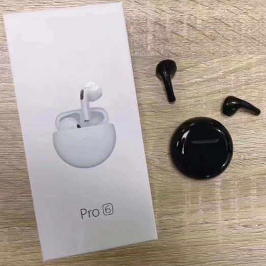 Безжични слушалки Pro 6, IPX4 водоустойчив, зареждаща се кутия