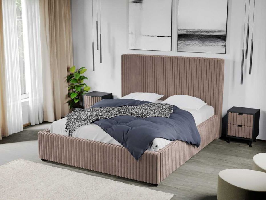 Pat Tapitat Reno Bej Tilia 17 cu somiera rabatabila si lada