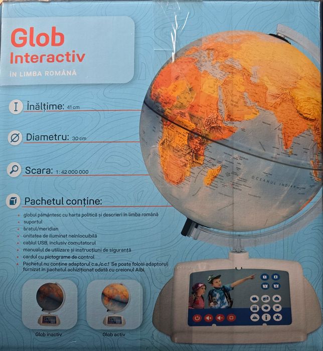 Glob interactiv Răspundel Istețel (Albi) – fără creion