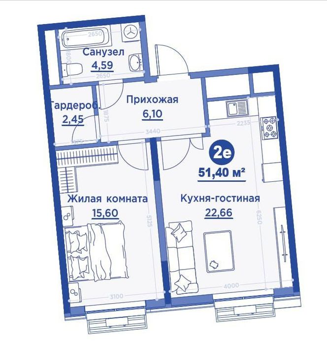 Продается 2/2/15 51м2 в ЖК Regnum Plaza, Мирзо-Улугбекский район
