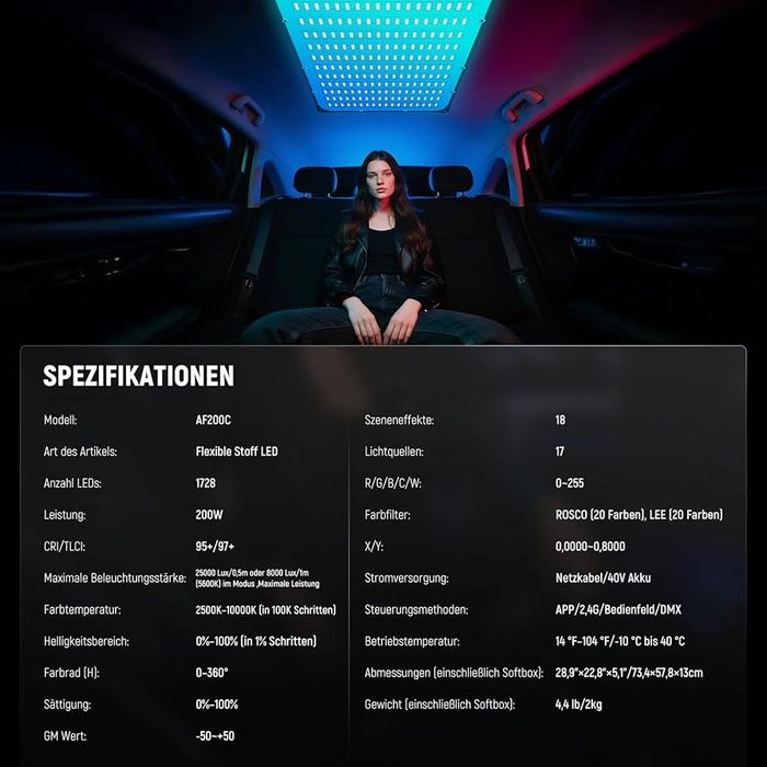 Професионално Видео & фото осветление. Neewer Pro 200W. RGB.  Софтбокс