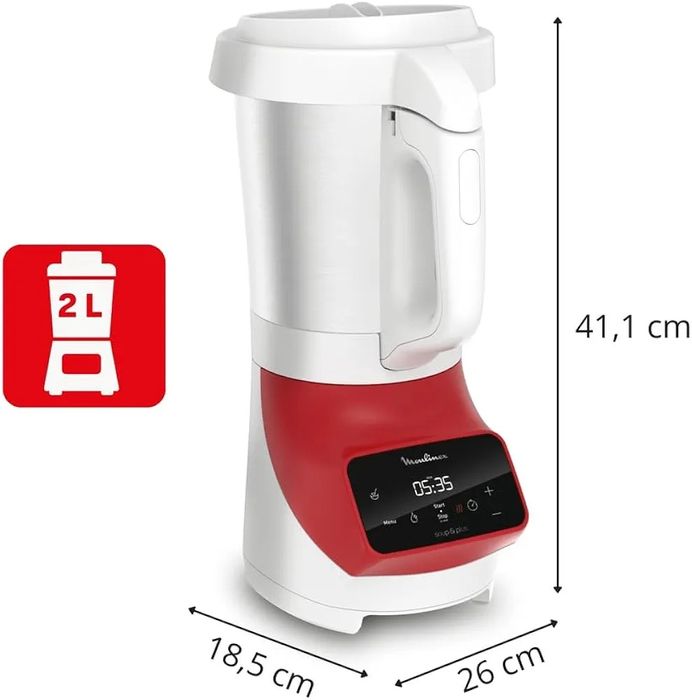 Moulinex Блендер,супник,смутита,натрошен лед,1100W,Купа 2л,3програми