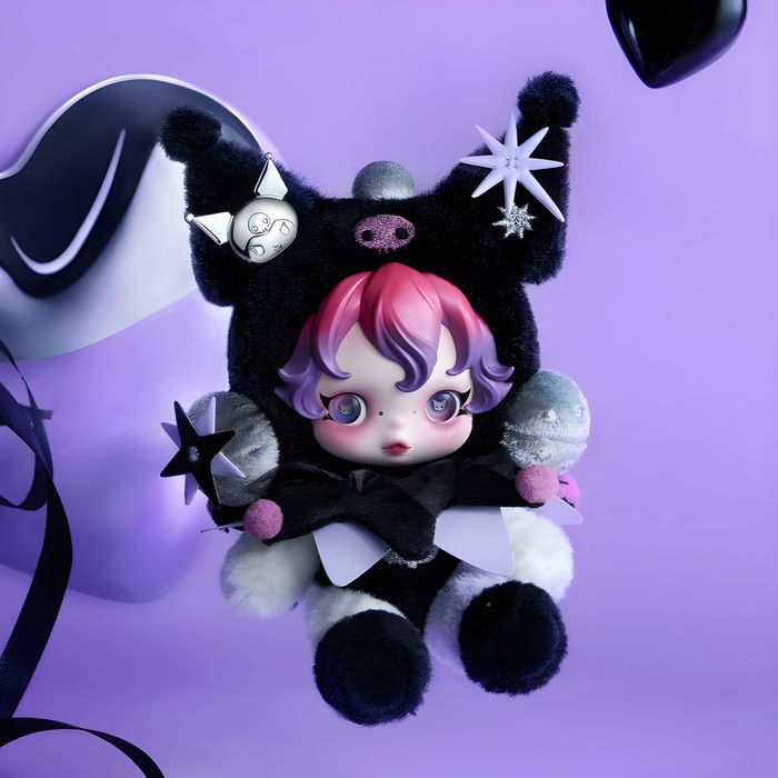 Оригинал Popmart Куроми Sanrio x Skullpanda брелок blindbox