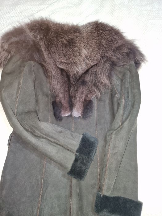 Палто с естествен косъм от лисица