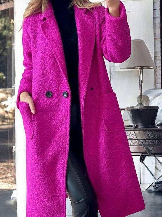 Palton stofă buclata, Italia. Sezon nou