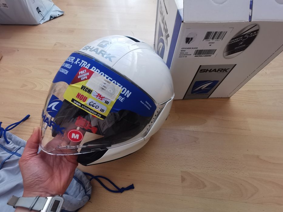 Cască moto nouă SHARK Citycruiser M cu husă și cutie originală
