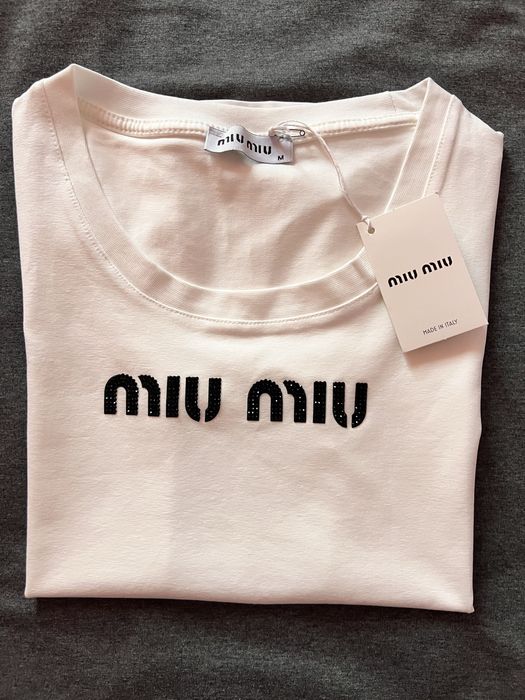 Дамска бяла тениска Miu Miu