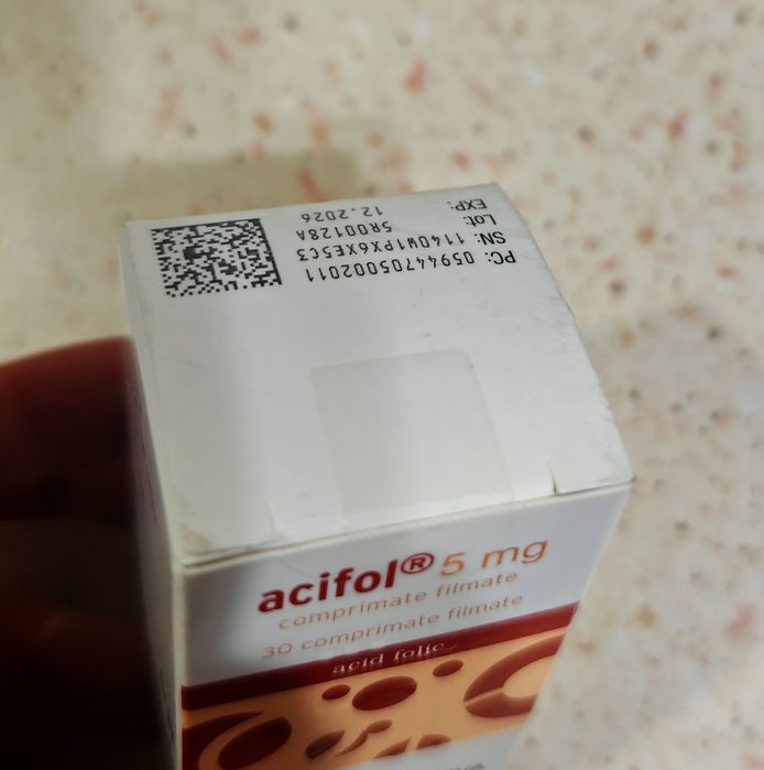 Supliment alimentar Acid folic 5 mg, ZENTIVAA