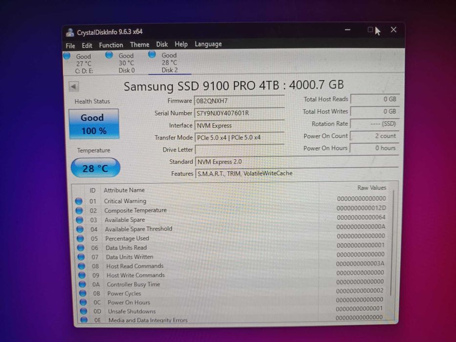 vand ssd samsung 9100 po 4tb pciex 5.0 nou 0 ore bulk nvme m2