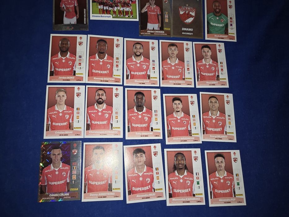 Set complet cu 20 de stickere, Fc Dinamo București, Panini  Superliga României, 40 lei