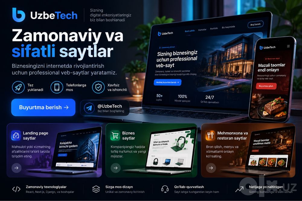 Professional Sayt va Dastur Yaratish Xizmati
