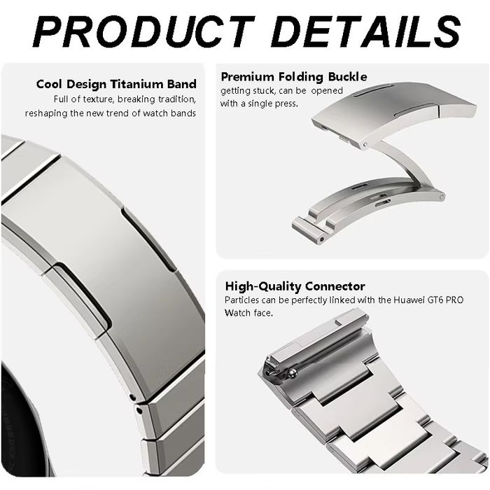 TITANIUM Титаниева каишка за Huawei Watch GT6 Pro 46mm.