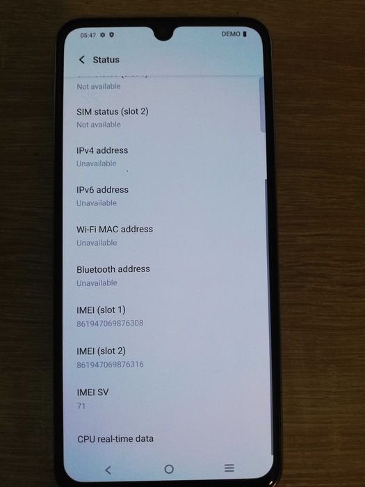 Telefon Vivo x80 lite demo mode