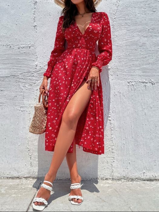 Новое платье летнее с разрезом