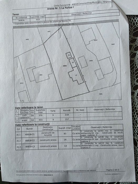 Casă de vânzare demolabilă, cu teren intravilan.
