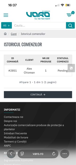 Vand rod pod aluminiu