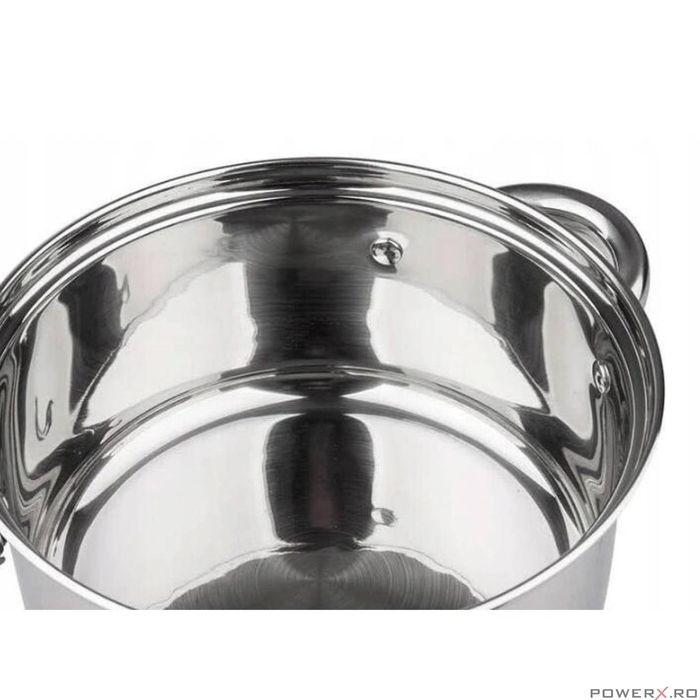 Oala pentru fiert la abur, din inox, cu capac, 2.5 litri, 18 cm,