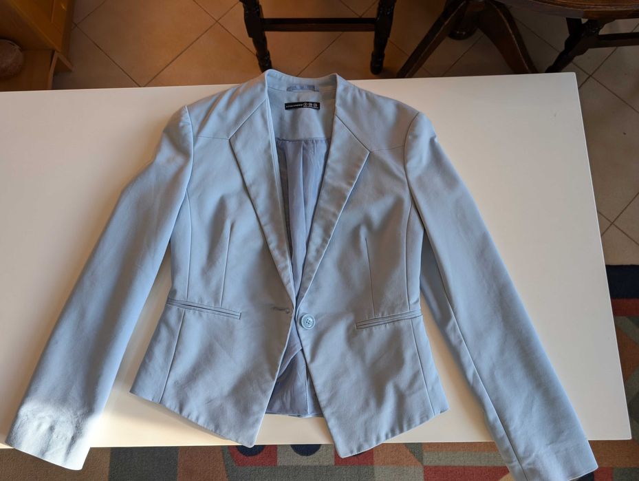 Небесно-синьо сако Atmosphere, размер 36 и ново дънкено яке XS