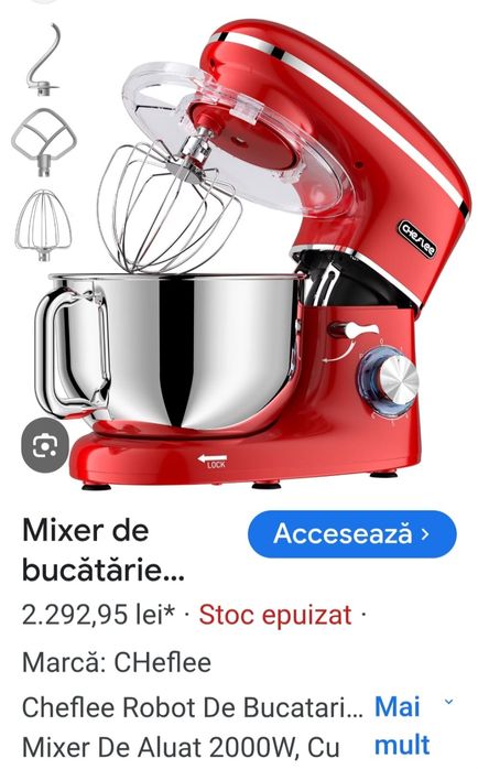 Mixer de bucatarie cu bol Cheflee nou