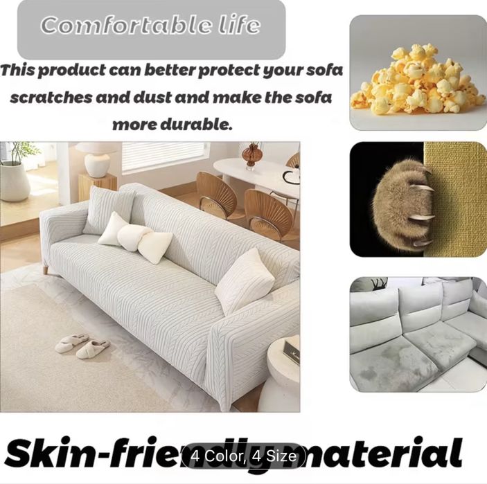 Husa elastica pentru canapea + elemente de fixare