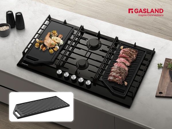 Газов плот за вграждане, 5 зони, 90см, 10400W, чугунени скари