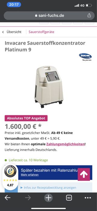 Кислороден концентратор “Invacare Platinum 5”