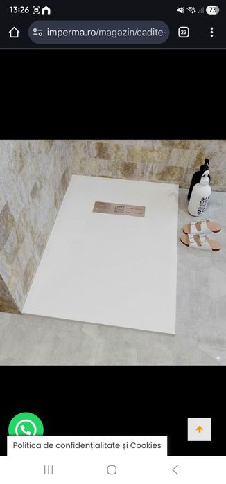 Cădiță duș compozit cu sifon 100/80 cm