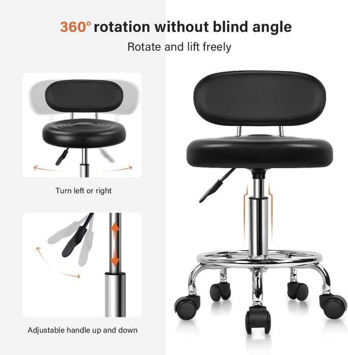 KKTONER Работен стол с облегалка – регулируема височина, въртящ се на 360°