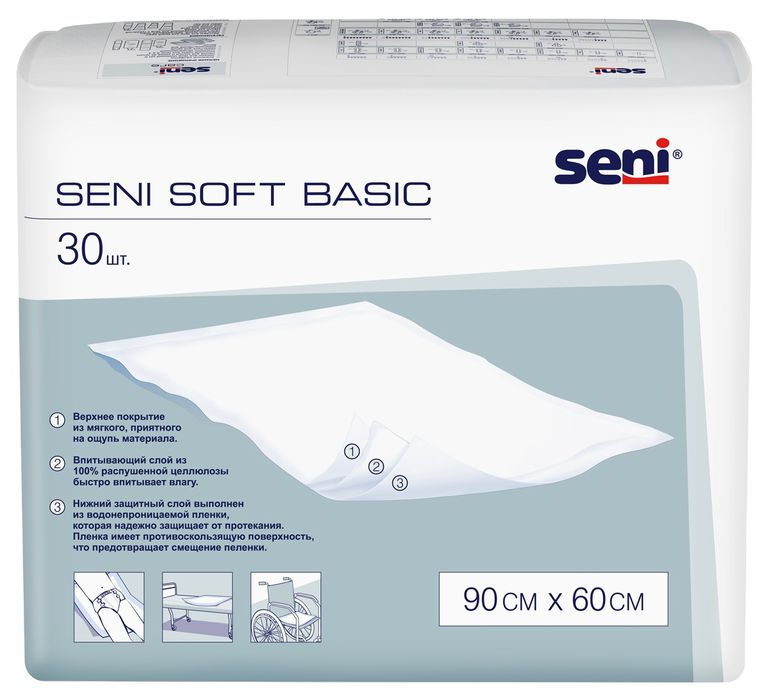 Пеленки seni soft basic 90 60 сени софт бэйсик торг есть