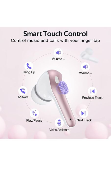 Casti Wireless X08 True Wireless EarBuds, Rose Gold