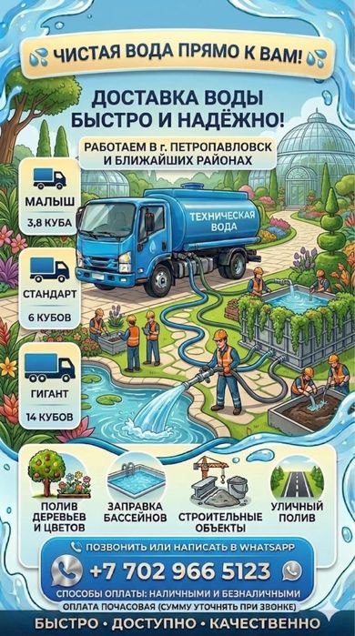 Доставка технической воды Петропавловск !