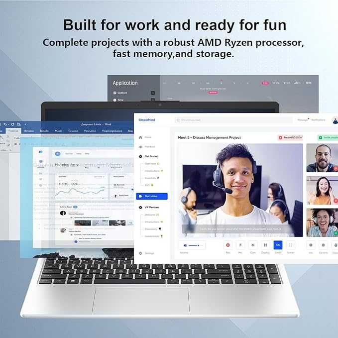 HP 255 G10 Laptop AMD Ryzen 5-7535U DDR5 16GB 512GB  15,6 FHD IPS