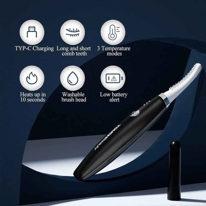Уред за грижа за вежди и мигли TOUCHBeauty Heated Eyelash Curl
