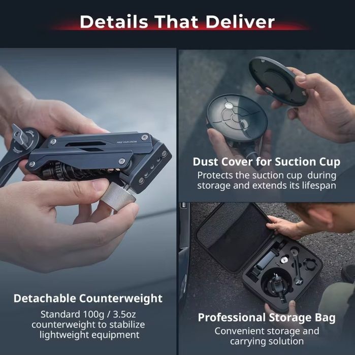 SmallRig 5123 suport suctiune auto pentru DJI Osmo Pocket 3