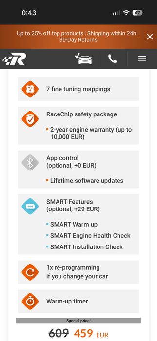 RaceChip GTS5 Black Mercedes OM654 220CDI за C , E class , GLC и др