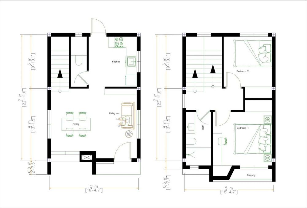 НА ИЗПЛАЩАНЕ - Двуетажна сглобяема къща с 2 спални, 70 кв. м