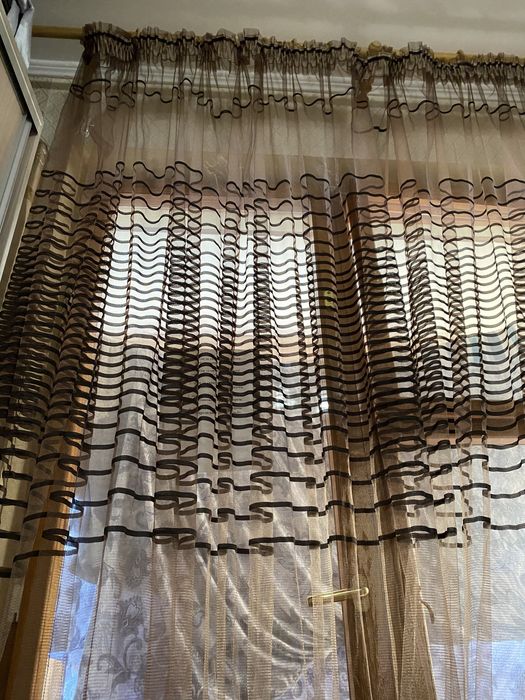 Тюль шоколадного цвета (шторы)