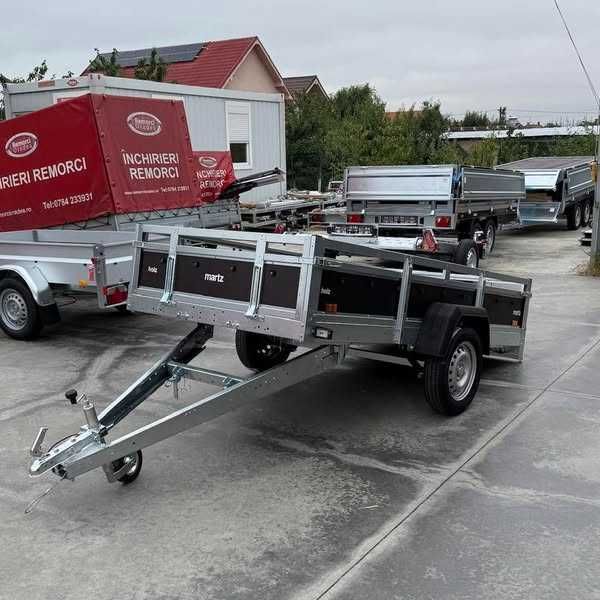 Remorcă auto Martz Holz 264R pe foi de arc 750kg basculabila