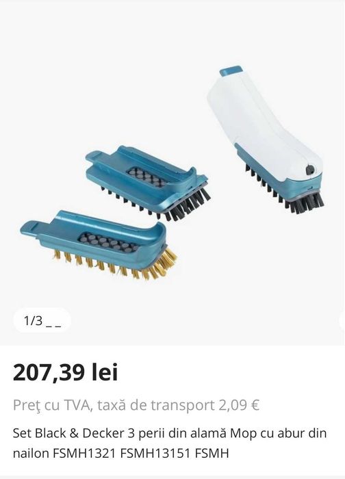 Set de perii pt steam mop black + decker casa gradina curte alama