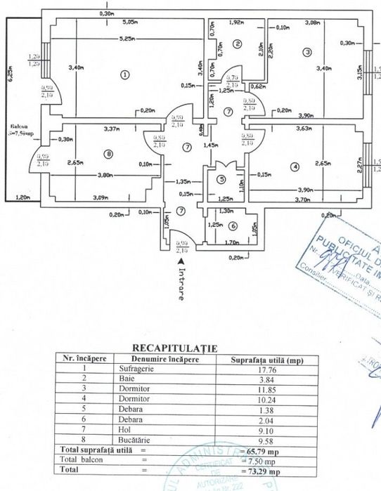Apartament 3 camere Mioveni, Et3, mobilat, Centru