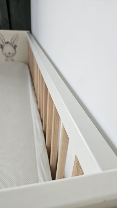 Vand Patut Ikea Myllra + saltea de cocos + protectie saltea + lenjerii pat + plapumita Ikea