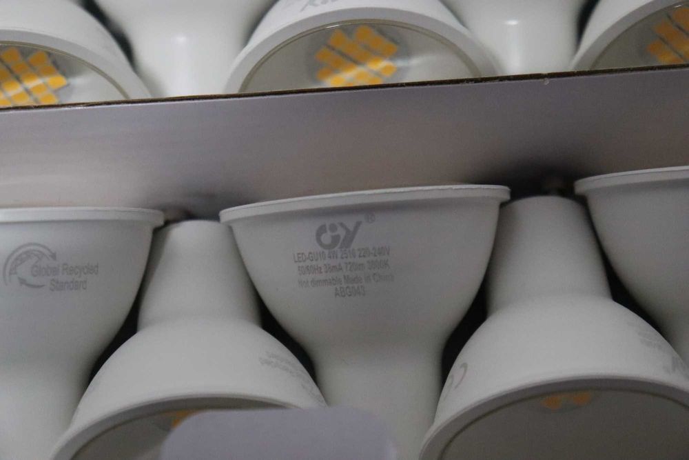 LED крушка GY GU10, 4W, 720 лумена,3000K, неутрално бяло, 12 броя