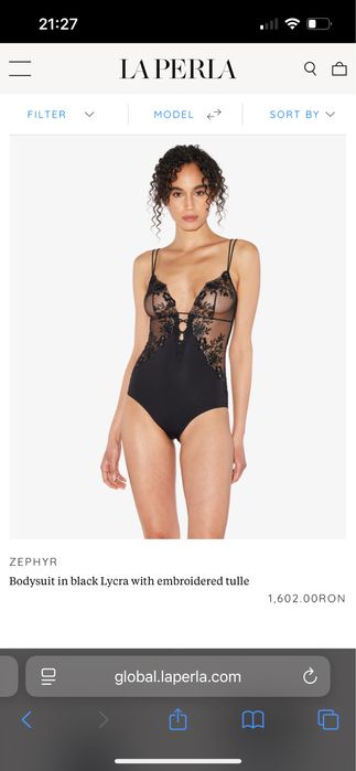 Body modelator negru La Perla