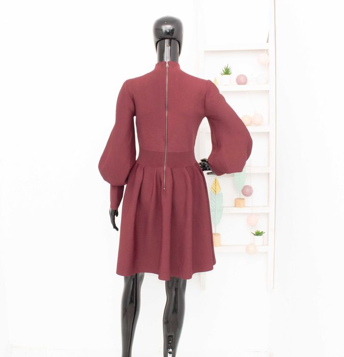 Ted Baker дамска рокля вишнава балон ръкави М