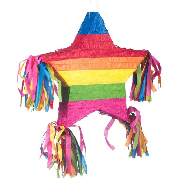 Piniata in forma de Stea multicoloră cu 50 de jucarii