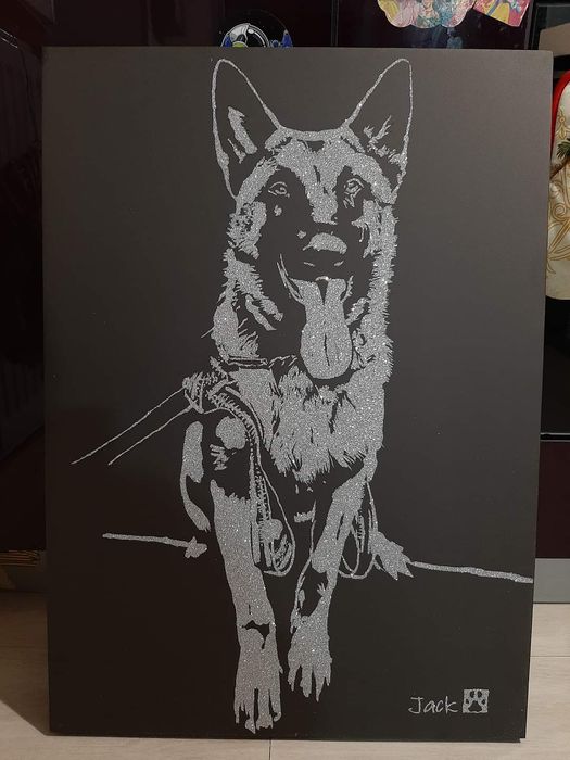 Tablou portret in sclipici